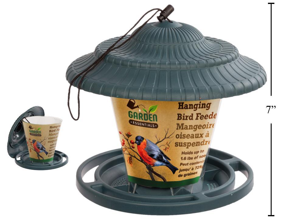 Garden E. Hanging Bird Feeder, 7''x x6.5", Green Colour,  insert card