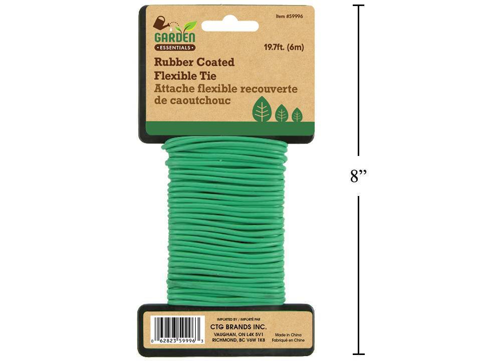 Garden E. Rubber Coated Flex Tie, 19.7ft.(L) , Green Col., t.o.c.
