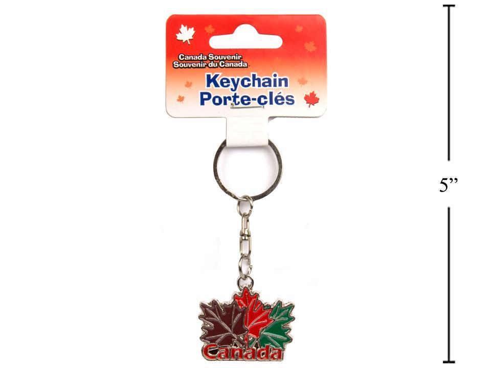 Canada Keychain w/Maple Leaves, Zinc Alloy, header