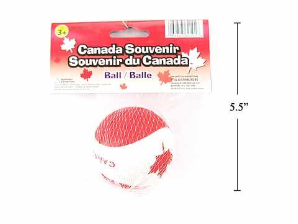 Canada-Themed Squeeze Ball with Maple Leaf Design, Packaged in Netbag with Header