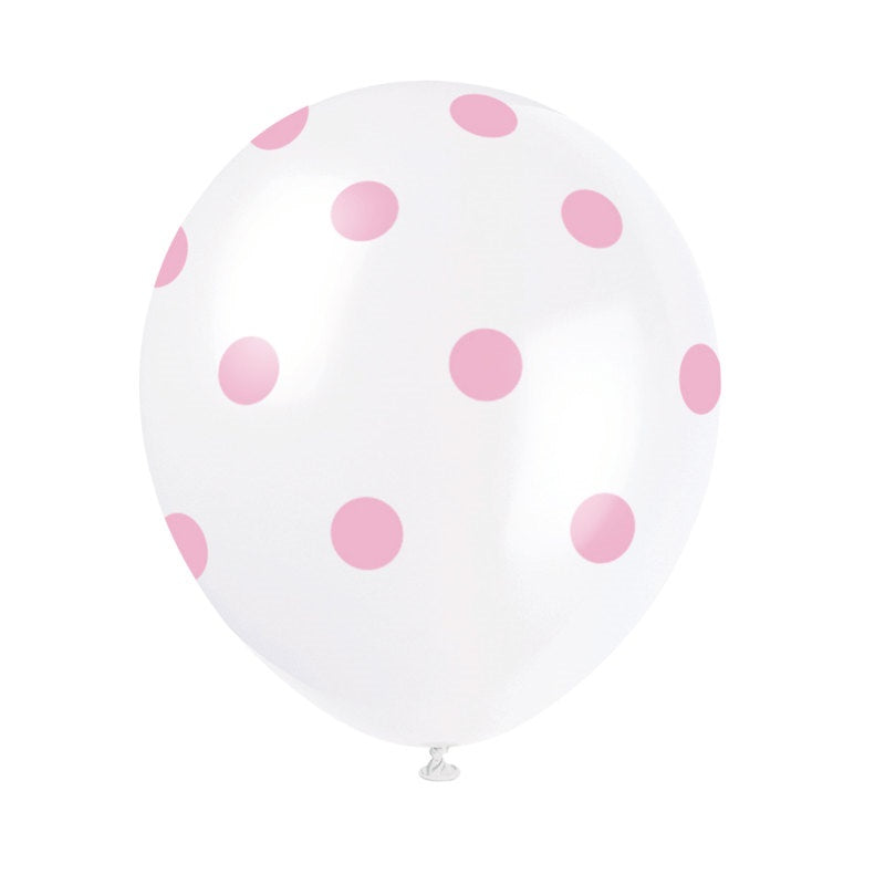 Latex Balloons 6ct - Lovely Pink Dots