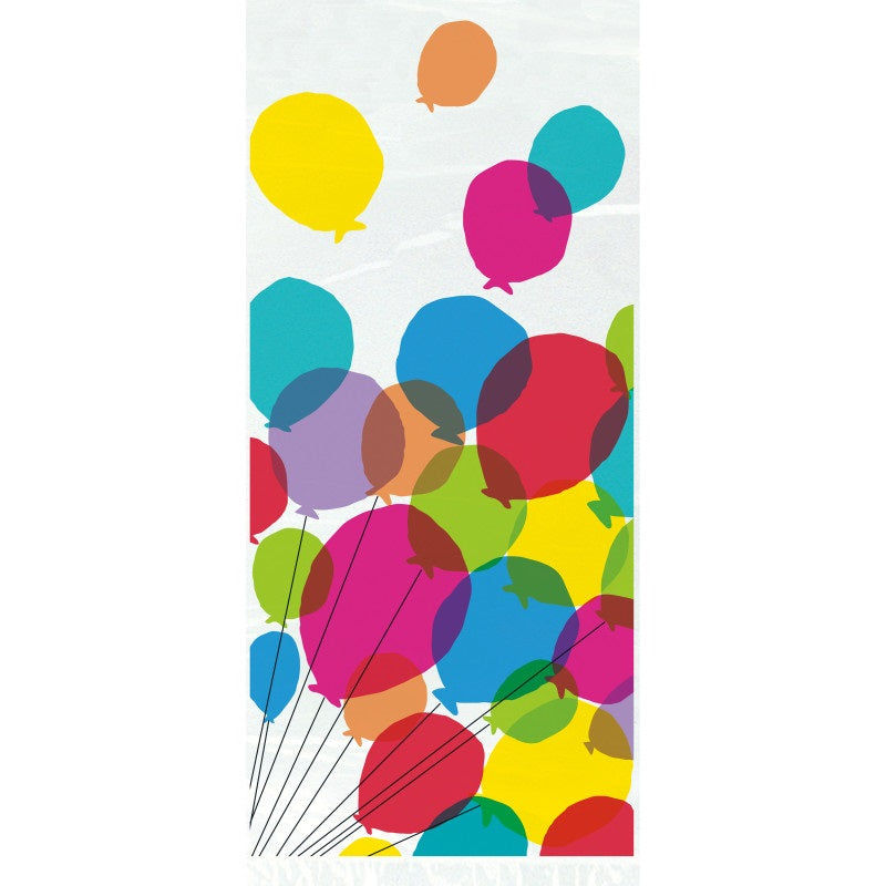 20-Count 5 x 11" Balloons & Rainbow Birthday Cellophane Bags