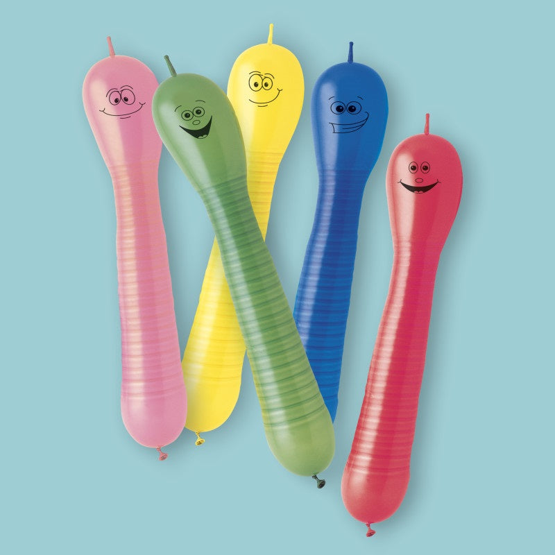 12-Count Squiggly Worm Balloons