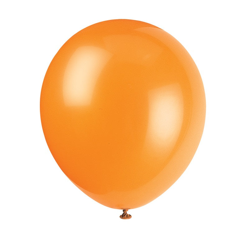 Latex Balloons 10ct - Pumpkin Orange