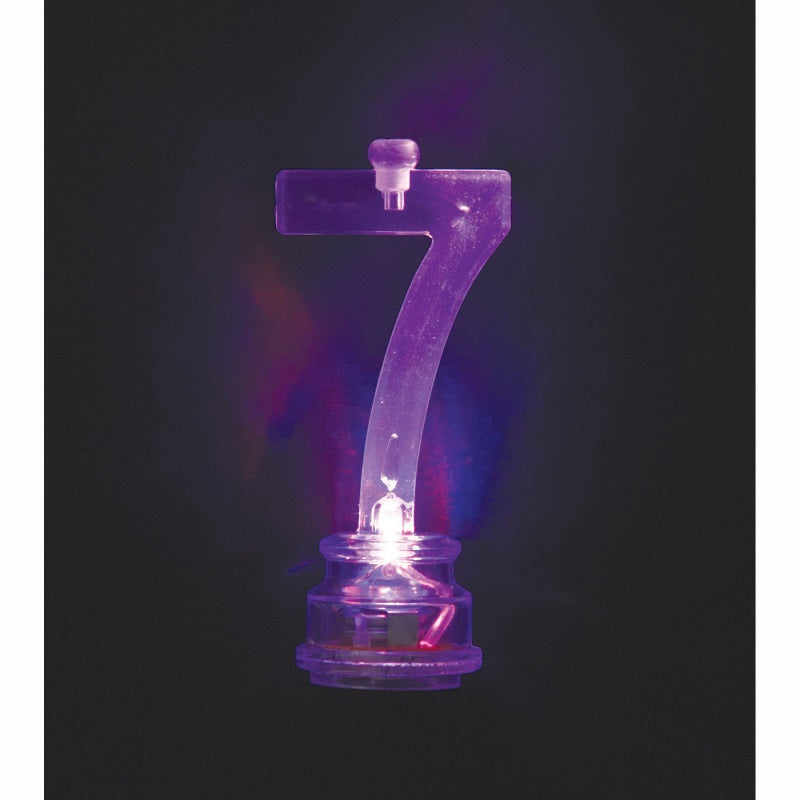 Number 7 Flashing Candle Holder with Birthday Candle
