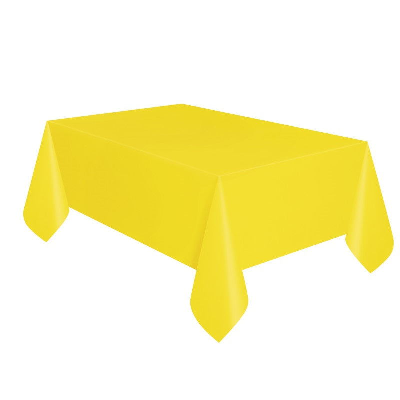 Neon Yellow Rectangular Plastic Table Cover, 54 x 108"