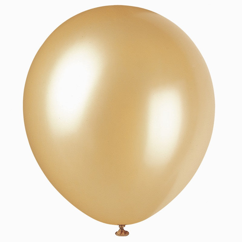 12 Latex Balloons  8ct - Gold"
