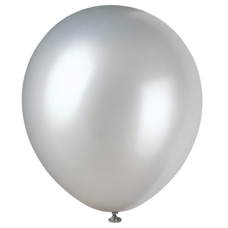 Latex Balloons 8ct - Silver