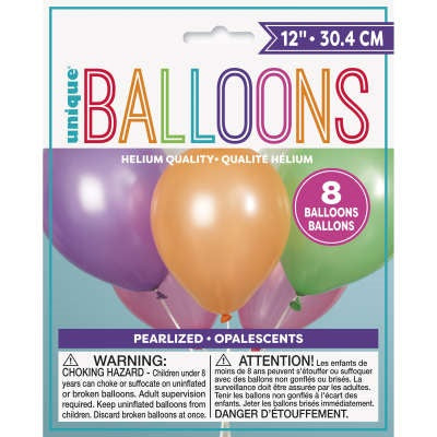 Latex Balloons 8ct - Assorted Pastel