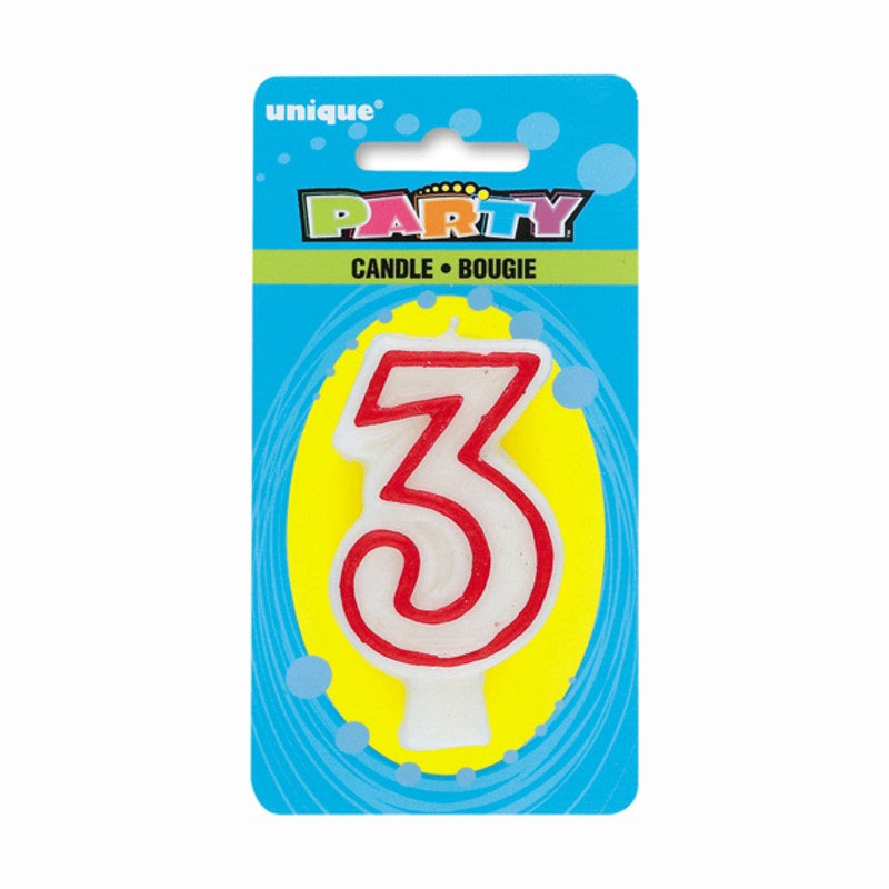 Number 3 Deluxe Birthday Candle