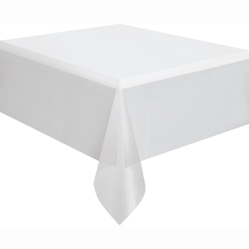 Clear Solid Rectangular Plastic Table Cover  54 x 108"