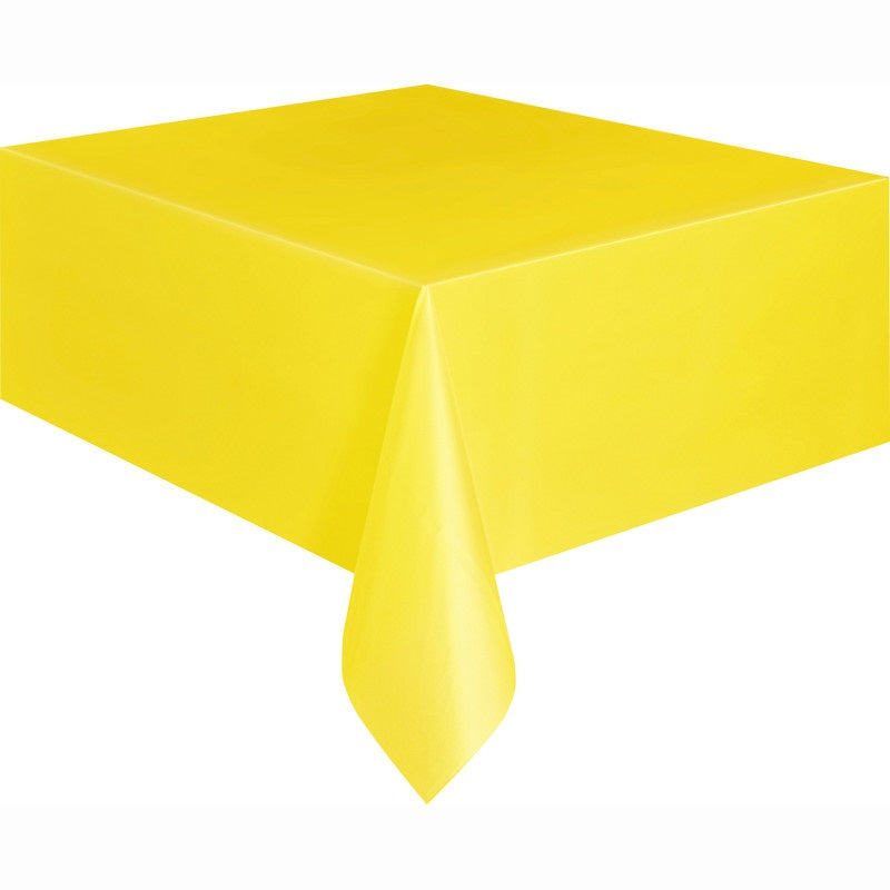 Sunflower Yellow Solid Rectangular Plastic Table Cover  54 x 108"