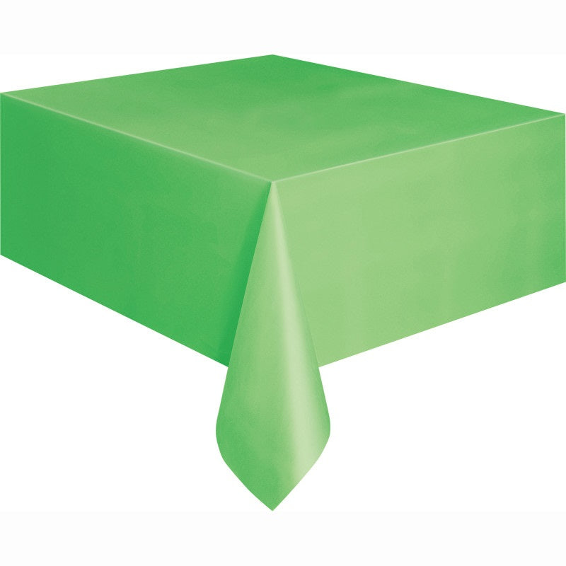 Lime Green Rectangular Plastic Table Cover, 54 x 108"