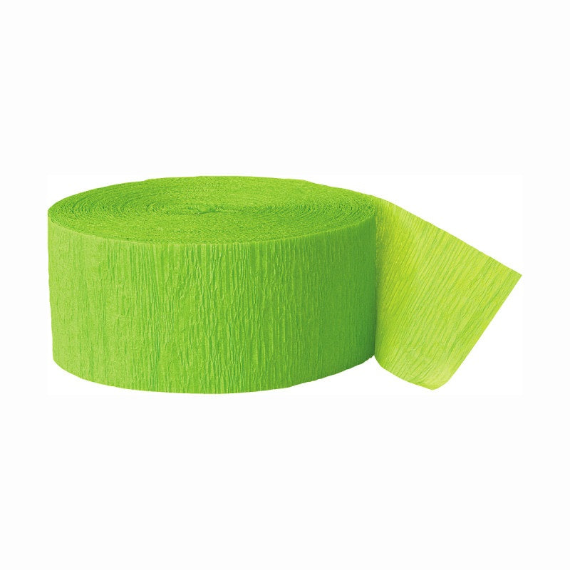 Lime Green Crepe Streamer, 81 ft Length