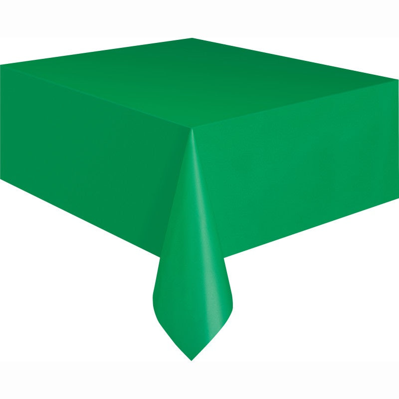 Emerald Green Rectangular Plastic Table Cover, 54 x 108"