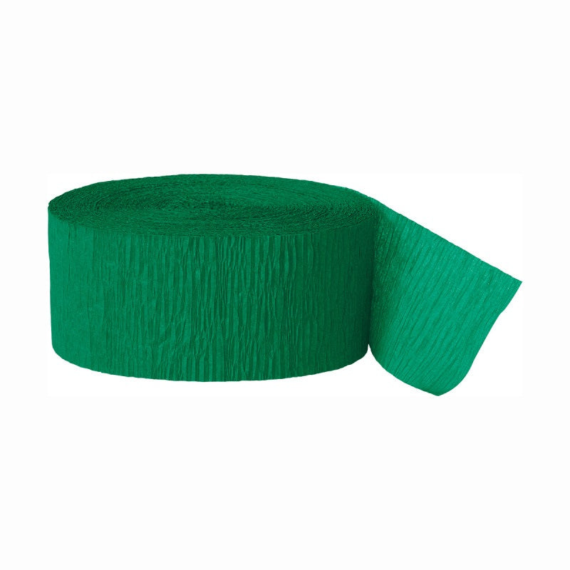 Emerald Green Crepe Streamer, 81 ft Length