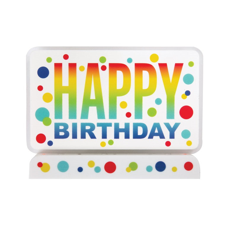 Flashing Happy Birthday Dots Cake Decoration