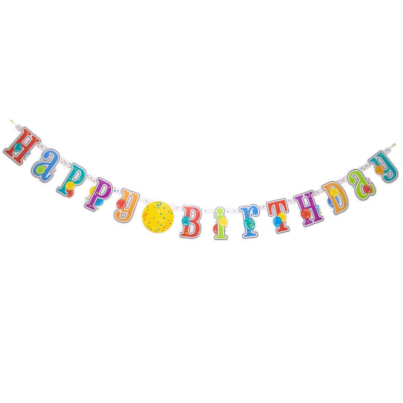 Happy Birthday Jumbo Jointed Banner with Number Stickers