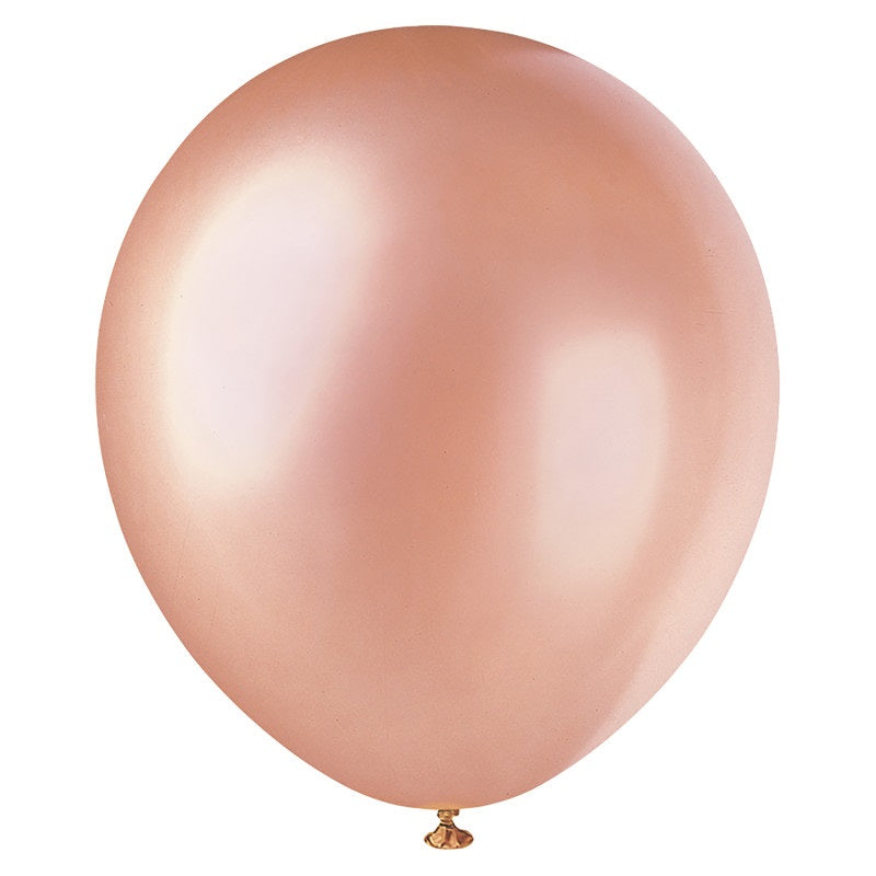 12 Latex Balloons  8ct - Rose Gold"