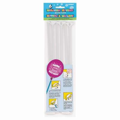 White Balloon Sticks & Cups, Pack of 12, 6 Count