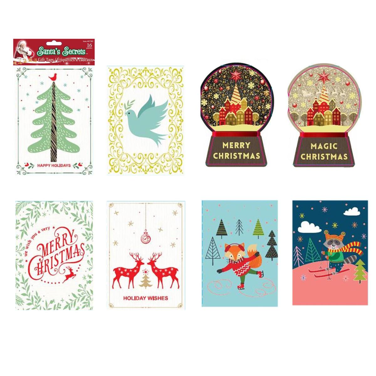 S.Secrets 16ct. Quartets Gift Tags, Foil/Glitter, 2/S, header card