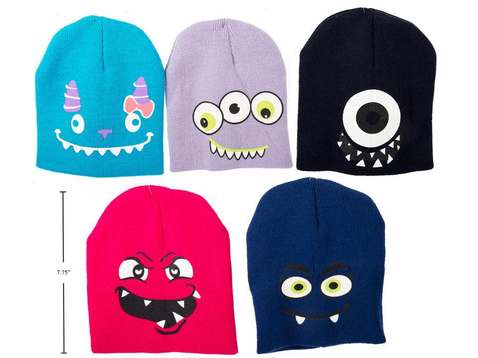Nordic T. Kid's Knitted Beanie Hat w/Funny Face & Embroidery