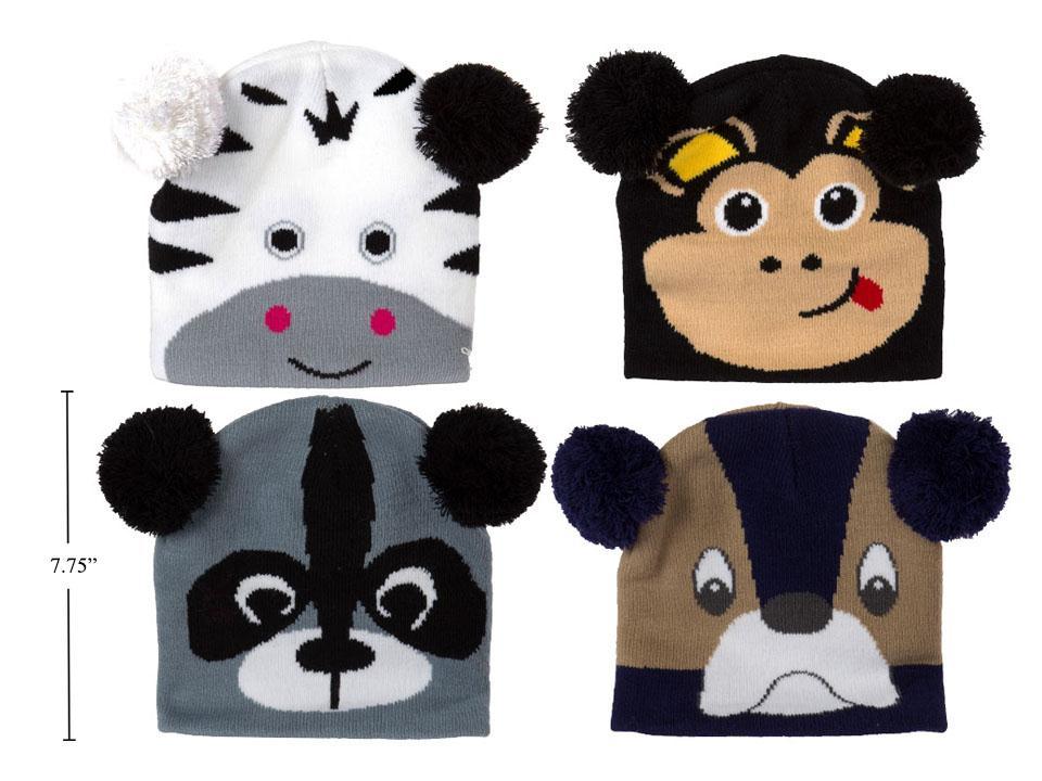 Nordic T. Kid's Spandex Hat w/2 Pom Poms, 7.75"