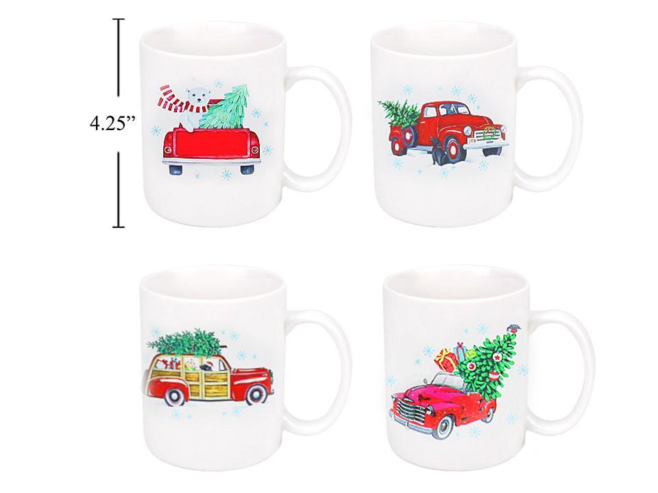S.Secrets 15oz. Ceramic Xmas Truck Design Mug, 4/s, upc