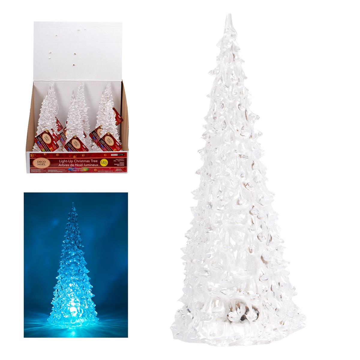 Deco N. B/O 3.75" LED Xmas Tree D??cor, colour changing