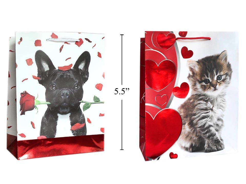 V'tines Matte Pet Gift Bag- -Small, 2/s, 4.44"x5.4x2.4'', upc