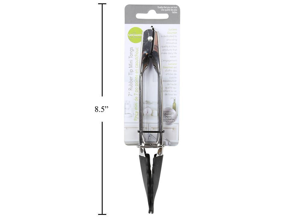 L.Gourmet  7" Mini S/S Tongs w/ Silicone Head, t.o.c. (CS)