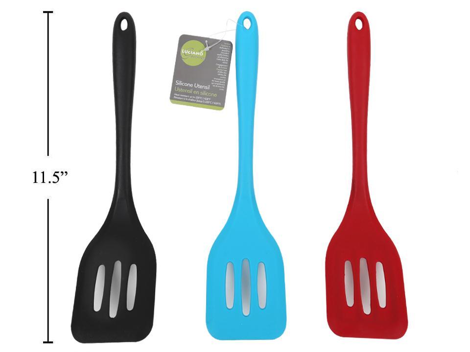 L.Gourmet's 11.5"L Silicone Slotted Turner in 3 Colors, Tag Included (HZ)