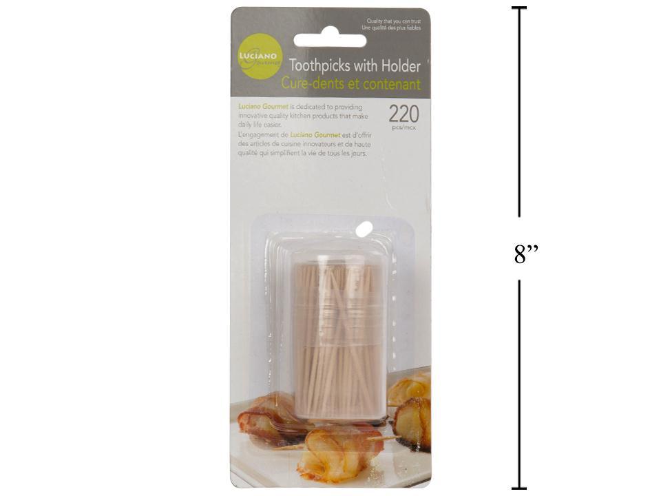 L.gourmet 220-Piece Toothpicks with Holder