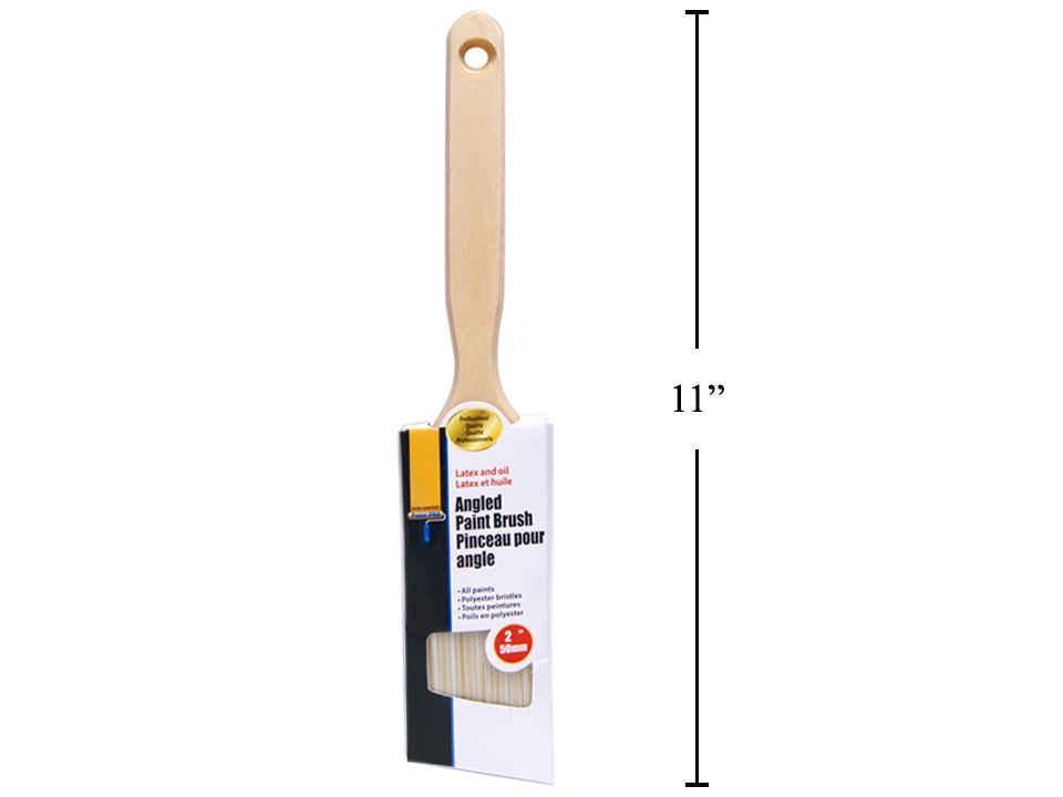 H.E. Paint Pro 2" Angled Paintbrush with Wooden Handle, Silver Card Included