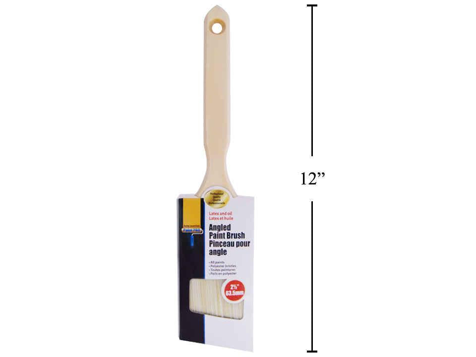 H.E. Paint Pro 2.5" Angled Paintbrush with Wooden Handle, Silver Card Included