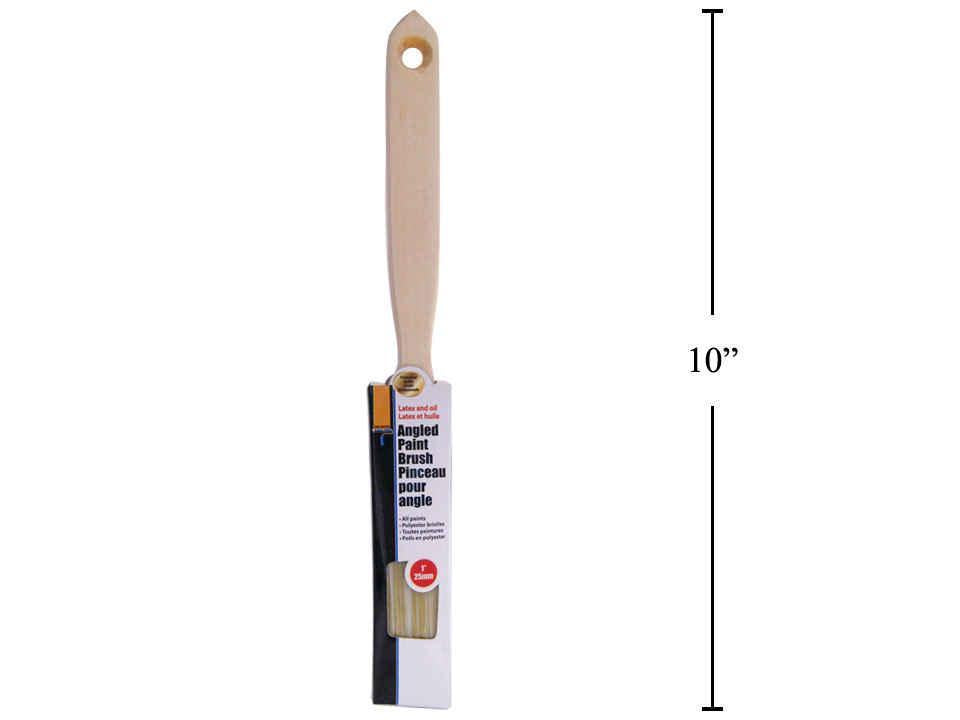 H.E. Paint Pro , 1" Angled Paintbrush, Wooden Handle, slv card