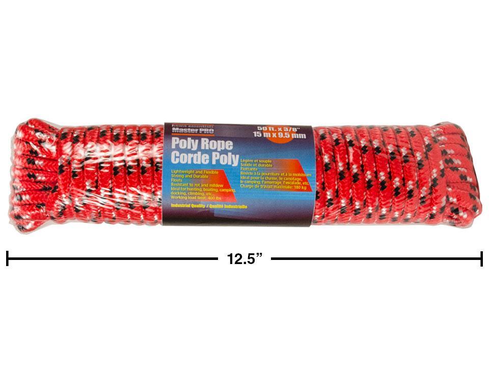 H.E. Master Pro Red Poly Rope, 50ft. x 3/8"