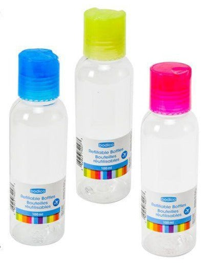 Global Refillable Bottles 36pc/dpy,, 3 cols, 100ml(HZ)