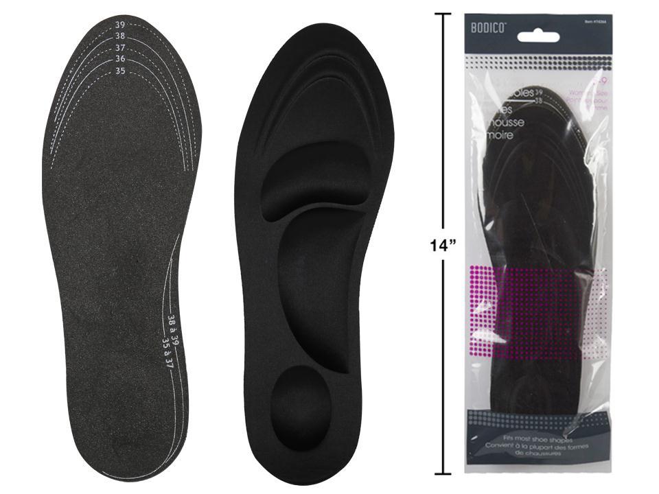 Bodico Women's Memory Foam Insoles, L:10.5"