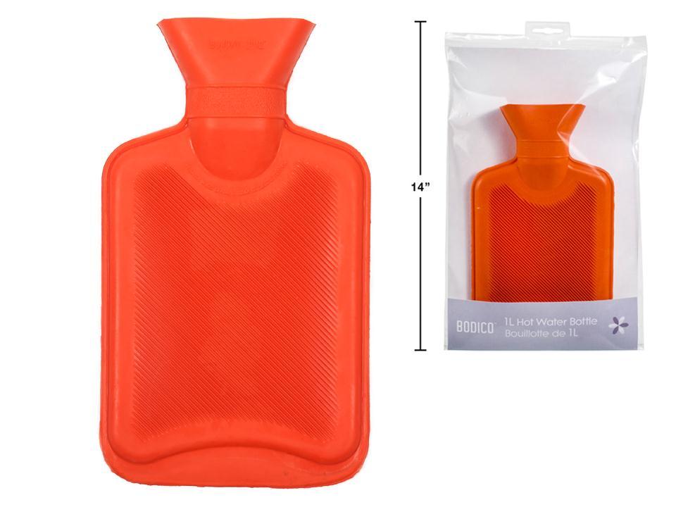 Bodico 1L Red Hot Water Bottle, Packaged in PP Bag with Insert