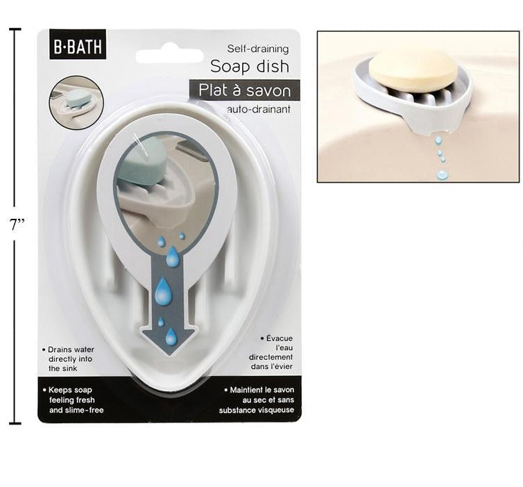 Bodico, Self-Draining Soap Dish, b/c, 12/clip strip