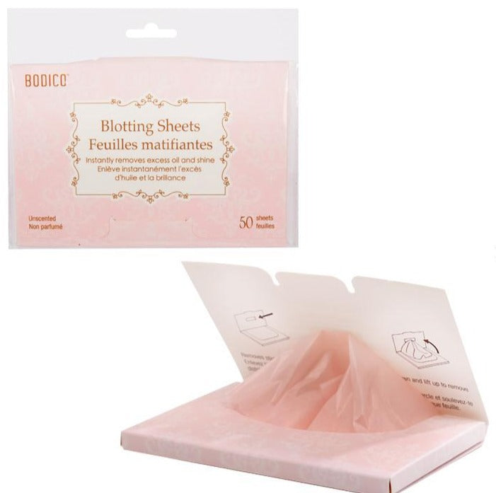 Bodico,50-pcs Oil Blotting Sheets Unscented, col box, 12pcs/clip stri