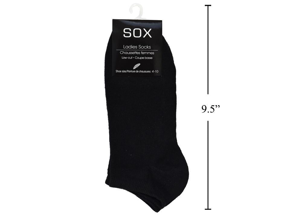 SOX Women's Black Low-Cut Socks, One Size (4-10), Hand-Care, 95% Polyester/5% Spandex