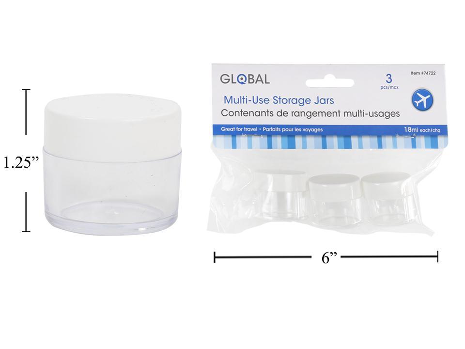 Global 3-Piece Multi-Use Storage Jars, 18ml