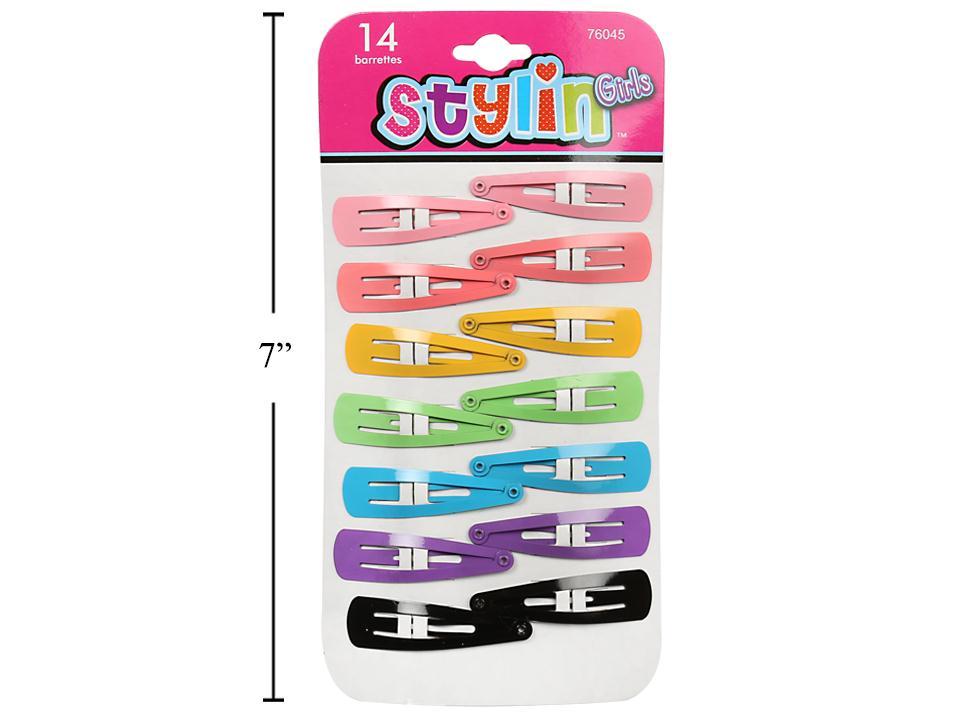 Stylin G 14-Piece Rainbow Enamel Snap Barrettes