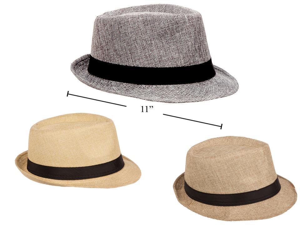 Men's Fedora Hat, 3/c, cht, 100% Polyester