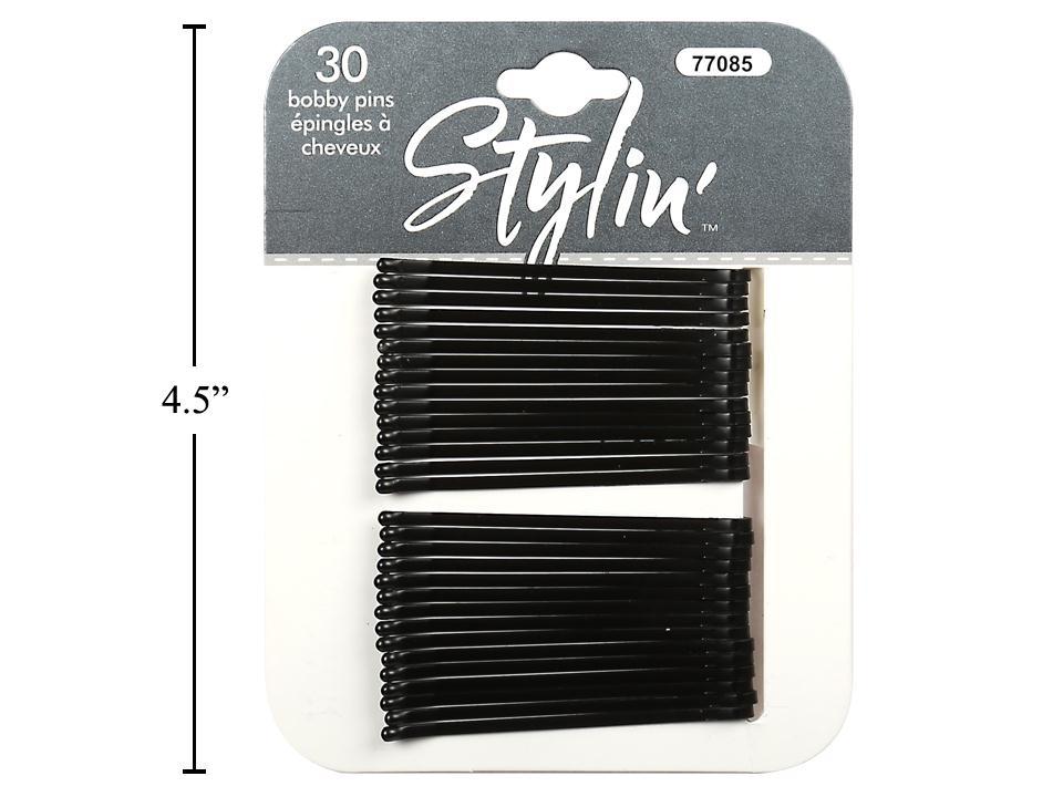 30-Piece Matte Black Bobby Pins for Styling, Hair Care