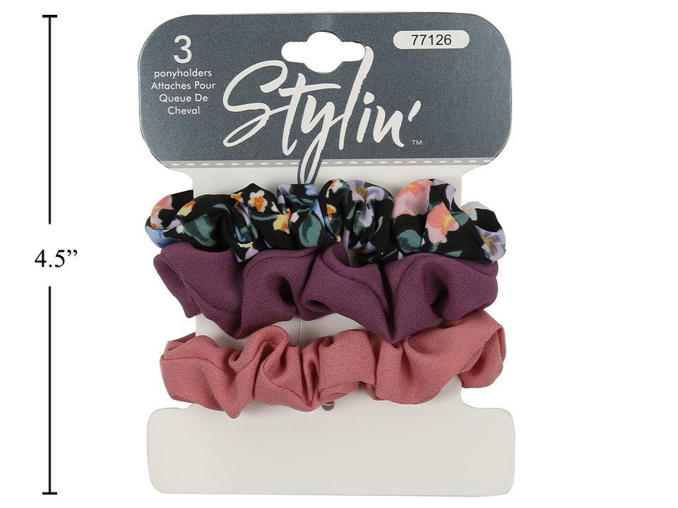 Stylin 3-Piece Hair Scrunchie Set
