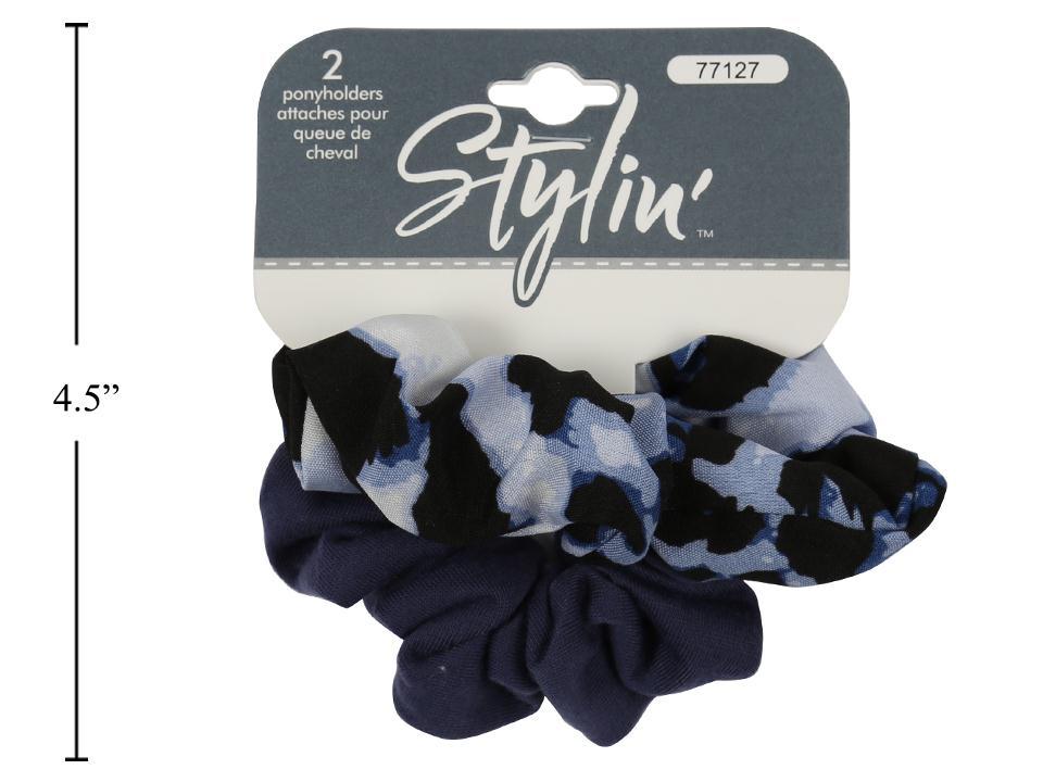 Styllin 2-Piece Blue Scrunchie Set