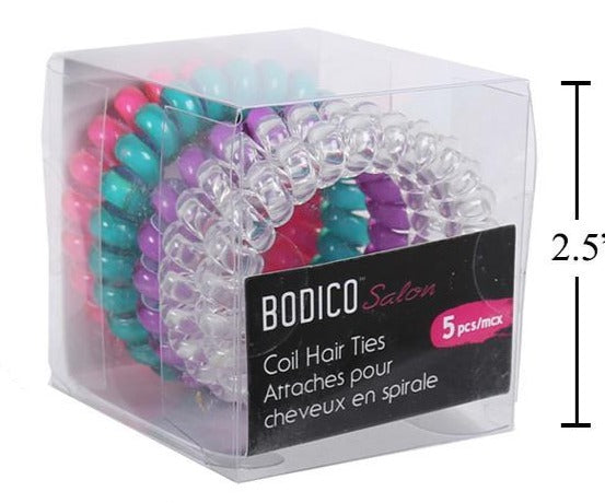 Bodico 5-Piece Coil Hair Ties in 4 Colors